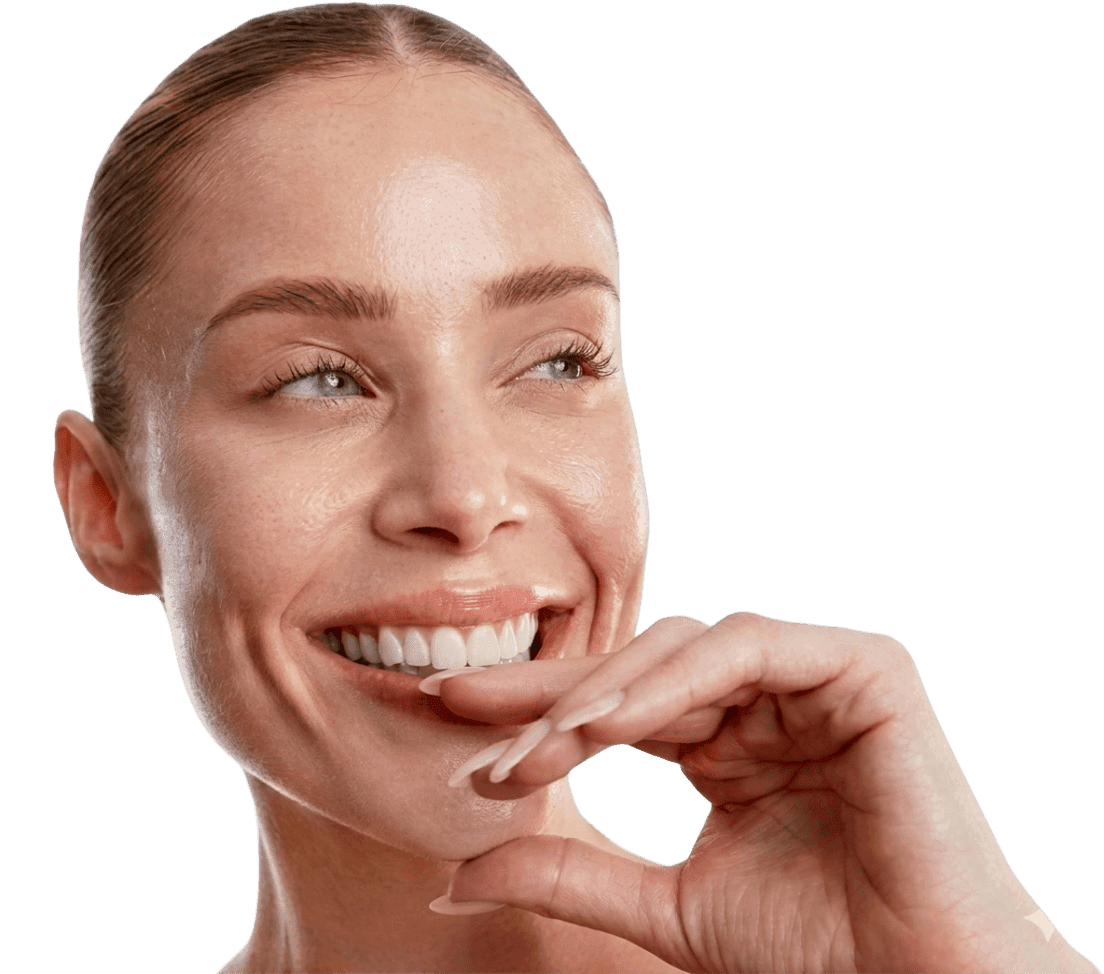 Woman holding a card